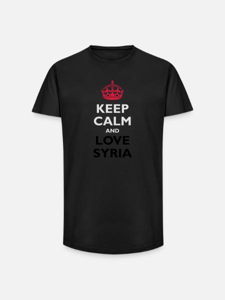 Keep Calm & Love Syria - Long Fit Men's T-Shirt - black