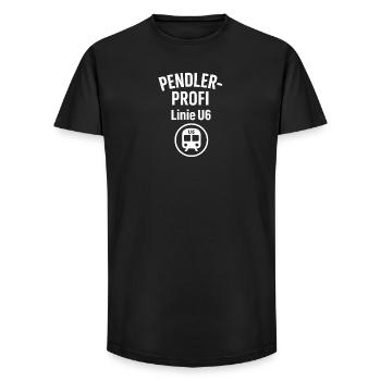 Commuter Professional Line U6 - Long Fit Men's T-Shirt - black - Front - AI Model Male 185 light (185cm)