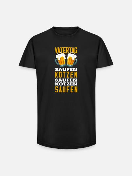 Funny Father's Day Gift Dad Beer - Long Fit Men's T-Shirt - black