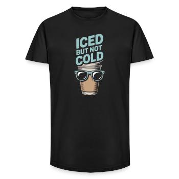 Iced But Not Cold Eiskaffee Humor Barista - Long Fit Männer T-Shirt - Schwarz - Vorne - AI Model Male 185 light (185cm)