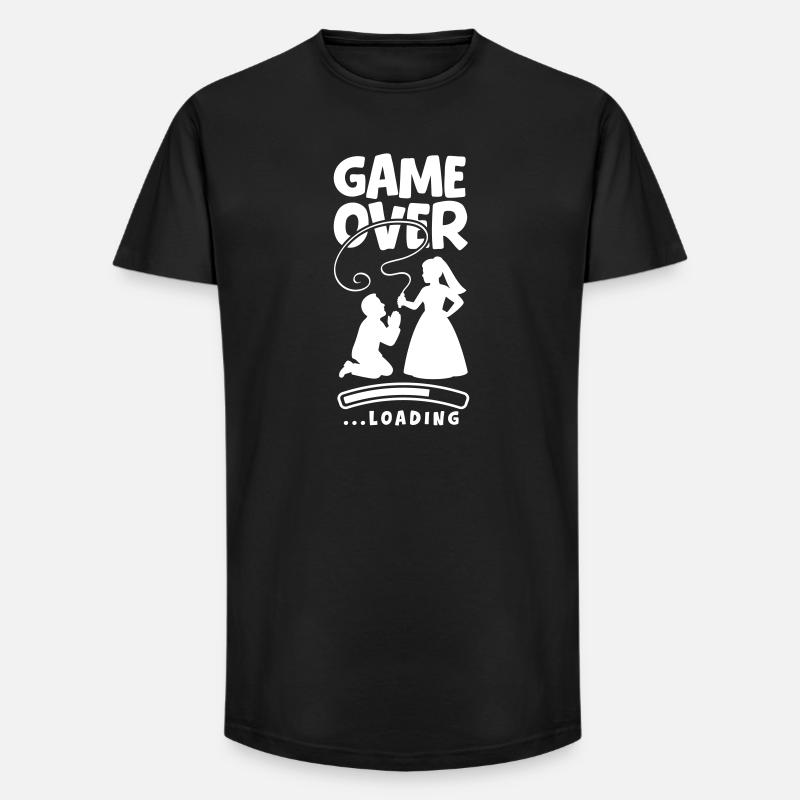 Game Over Hochzeit Ehepaar - Long Fit Männer T-Shirt - Schwarz