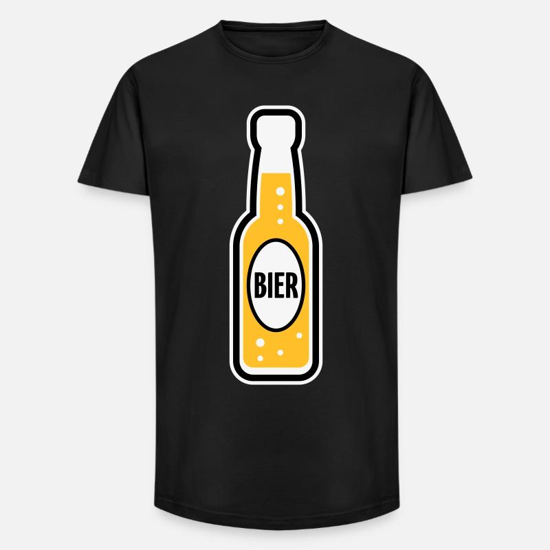 Bierflasche (Bier / Bierchen / POS 3C) - Long Fit Männer T-Shirt - Schwarz