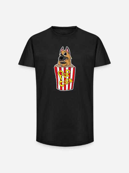 Popcorn kino hundefilmer film filmkveld - T-skjorte herre med lang passform - svart