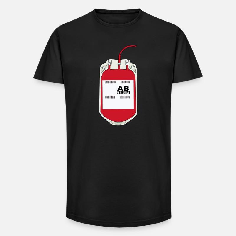 AB Negativer Blutbeutel - Long Fit Männer T-Shirt - Schwarz