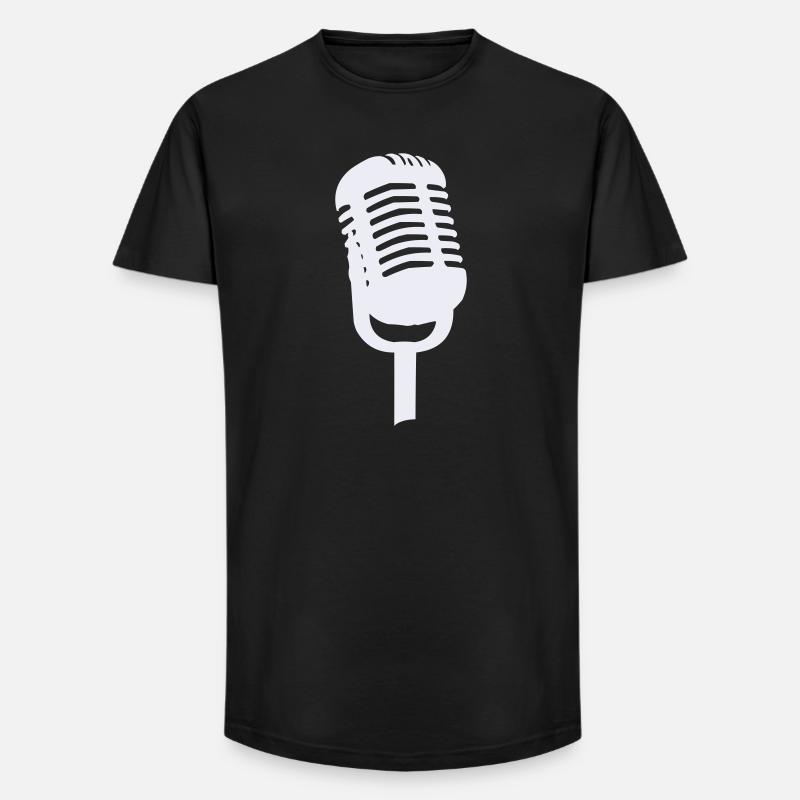 Mikrofon - Long Fit Männer T-Shirt - Schwarz
