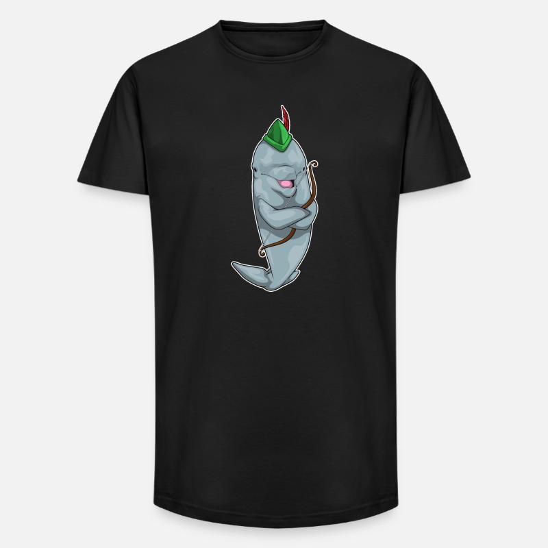 Delfin Bogenschütze Bogen - Long Fit Männer T-Shirt - Schwarz