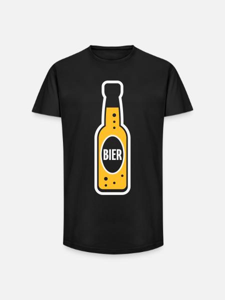 Bierflasche (Bier / Bierchen / NEG 2C) - Long Fit Männer T-Shirt - Schwarz