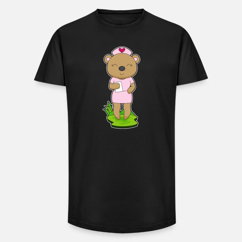 Bär Krankenschwester Notizzettel - Long Fit Männer T-Shirt - Schwarz