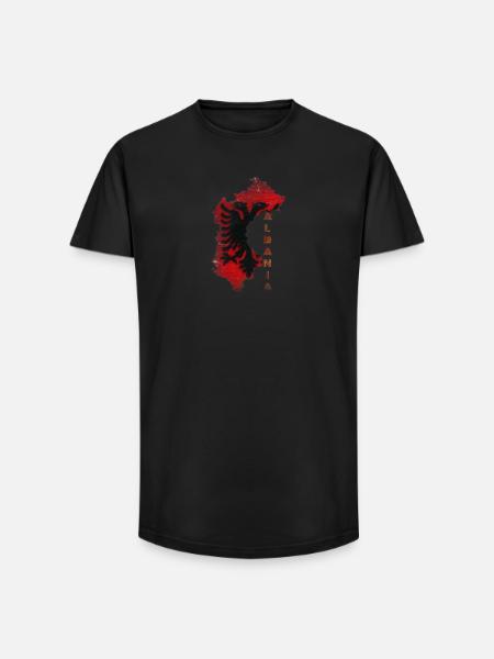 Albania - Long Fit Men's T-Shirt - black