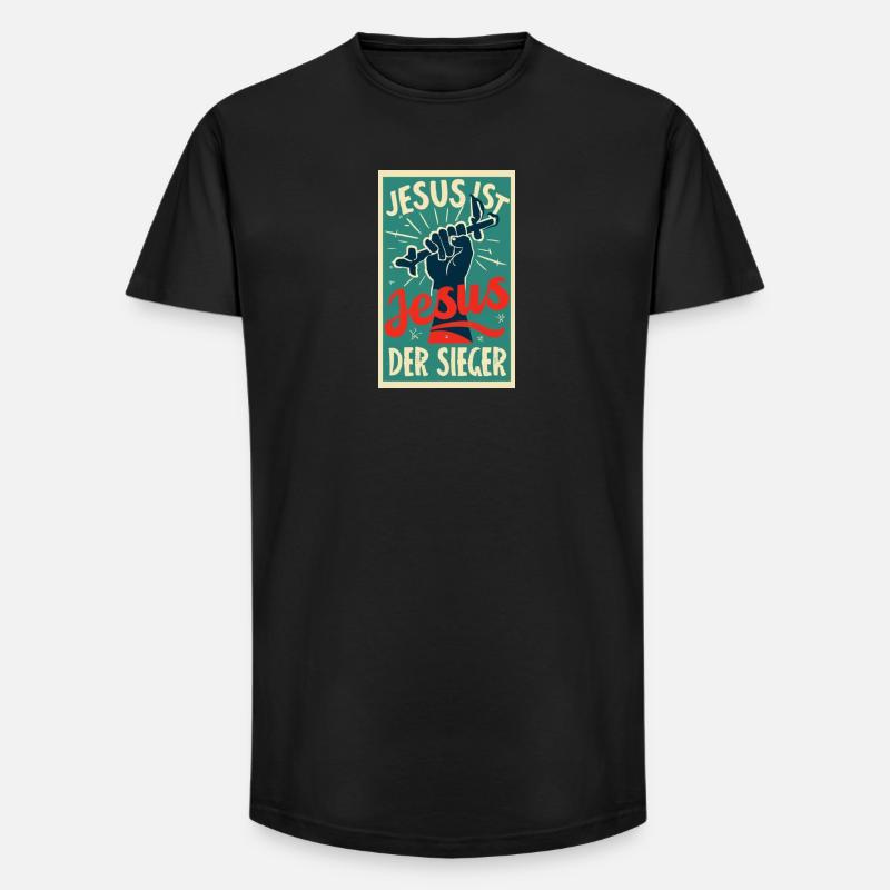 Jesus ist der Sieger  - Long Fit Männer T-Shirt - Schwarz