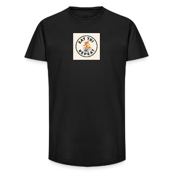 EAT TRI REPEAT - Long Fit Men's T-Shirt - black - Front - AI Model Male 185 light (185cm)