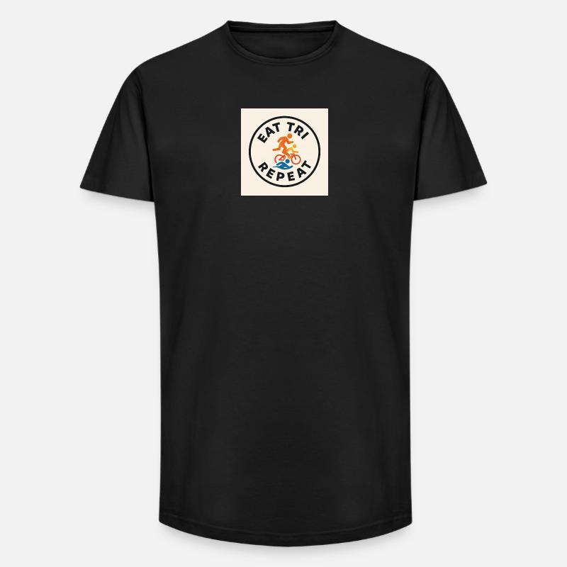 ESSEN SIE TRI REPEAT - Long Fit Männer T-Shirt - Schwarz