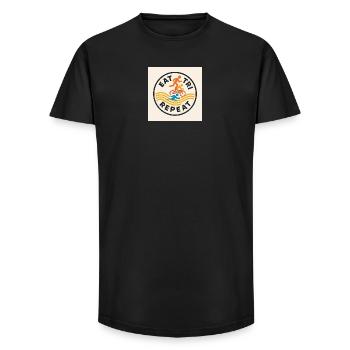 EAT TRI REPEAT - Long Fit Men's T-Shirt - black - Front - AI Model Male 185 light (185cm)