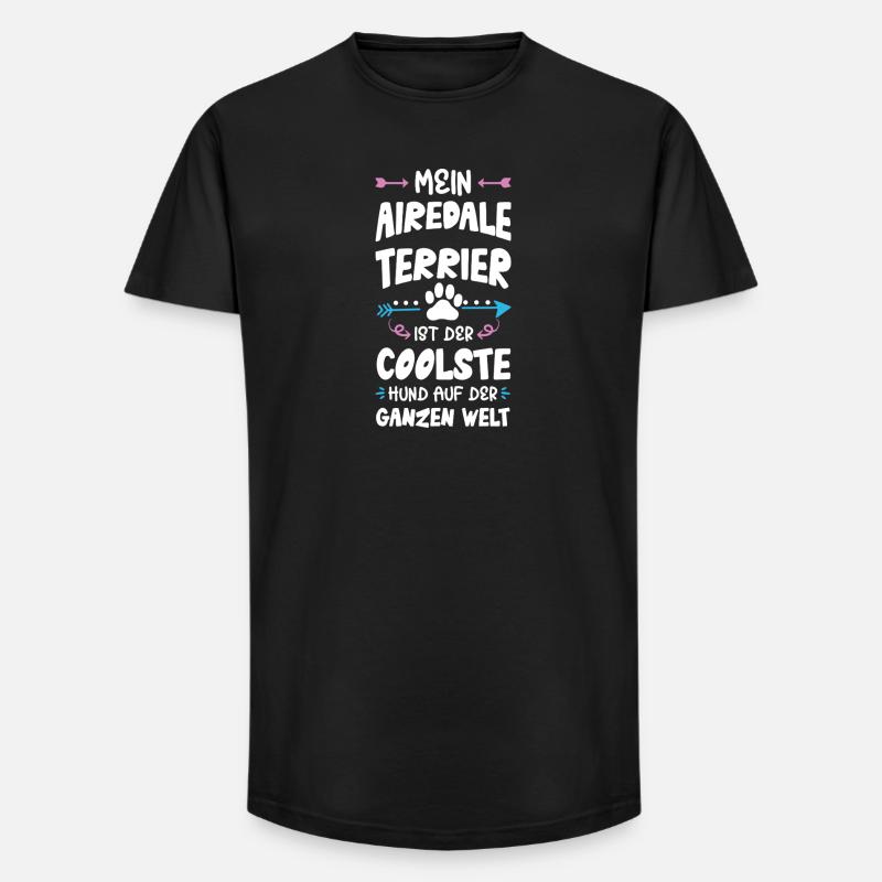airedale terrier hund spruch - Long Fit Männer T-Shirt - Schwarz