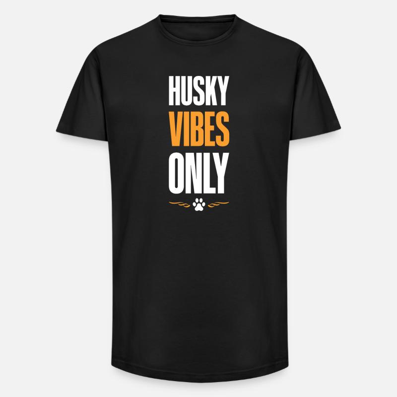 Husky Vibes Only - Long Fit Männer T-Shirt - Schwarz