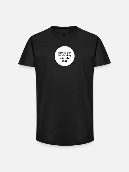 Stress and driving,,,(White circle) - Long Fit Men's T-Shirt - black