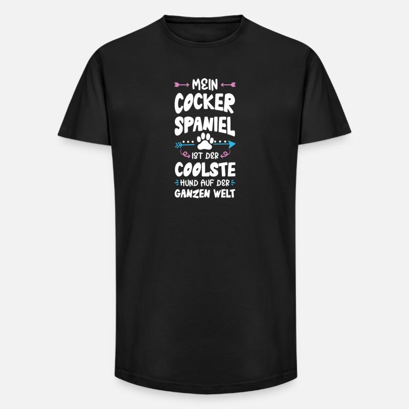 cocker spaniel hund spruch - Long Fit Männer T-Shirt - Schwarz