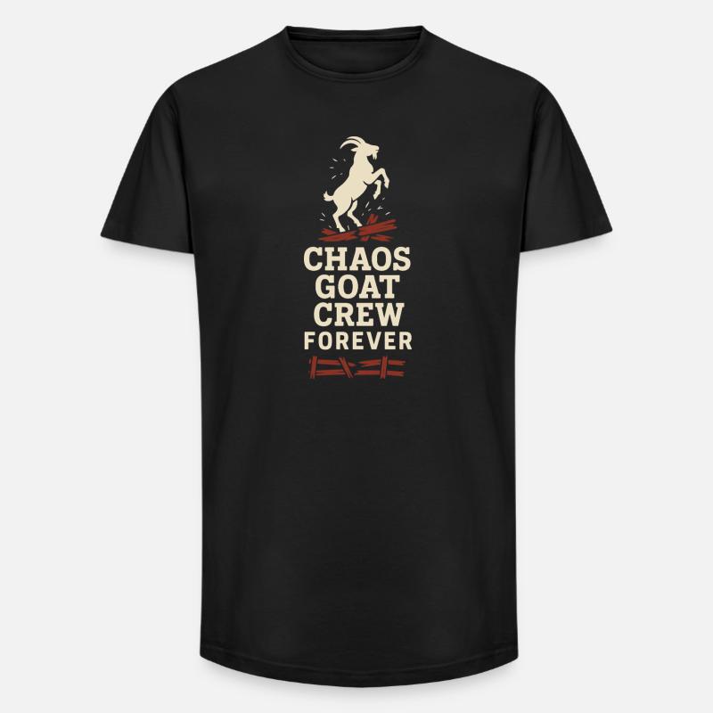 Gremlin Goat Chaos Crew Geschenk Crazy - Long Fit Männer T-Shirt - Schwarz