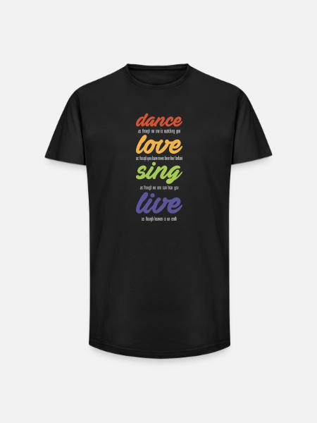 Dance-love-sing-live (dark) - Long Fit Men's T-Shirt - black