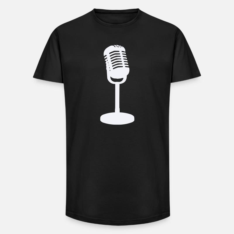 Mikrofon - Long Fit Männer T-Shirt - Schwarz
