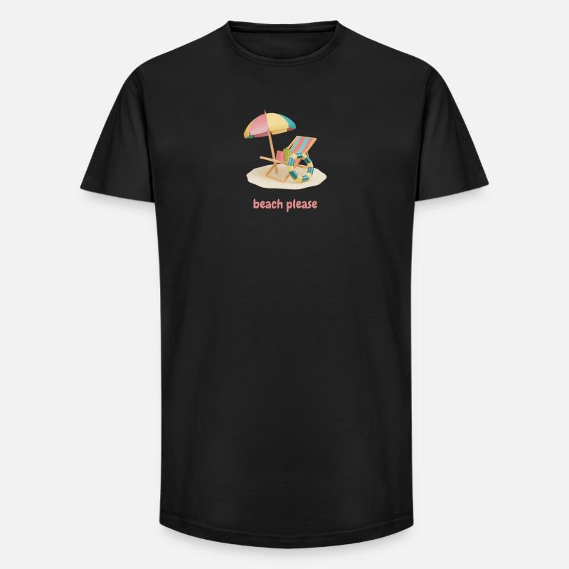 Beach please - Long Fit Männer T-Shirt - Schwarz
