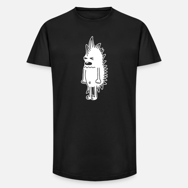 Grumpy Hedgehog – Kawaii Stinger Comic - Long Fit Men's T-Shirt - black