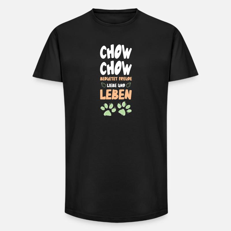 ChowChow Liebe Und Leben Muster - Long Fit Männer T-Shirt - Schwarz