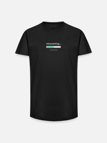 Introvert Loading - Long Fit Men's T-Shirt - black
