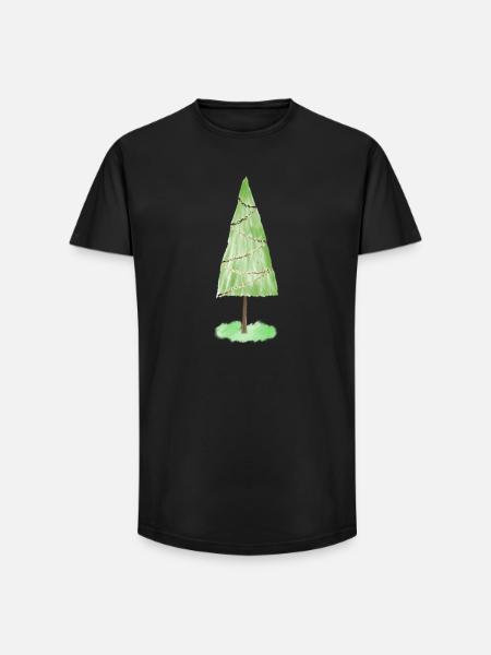 Festive Fir Ornaments Graphic - Long Fit Men's T-Shirt - black