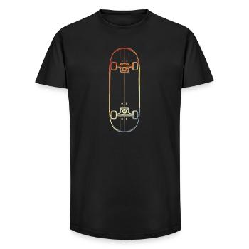 Skateboard Line Drawing - Long Fit Men's T-Shirt - black - Front - AI Model Male 185 light (185cm)