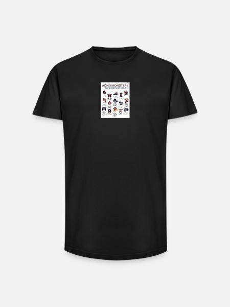 ADHD Monsters You Don’t Hear About - Long Fit Men's T-Shirt - black