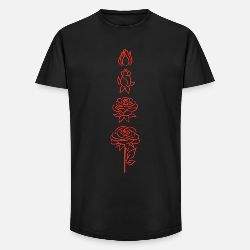 Blüte einer roten Blume - Long Fit Männer T-Shirt - Schwarz