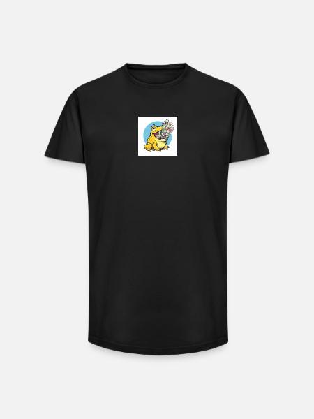 Lachender Frosch mit Geldregen - Long Fit Männer T-Shirt - Schwarz