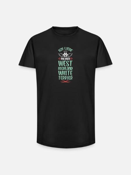 Ich liebe Westie Engelherz - Long Fit Männer T-Shirt - Schwarz