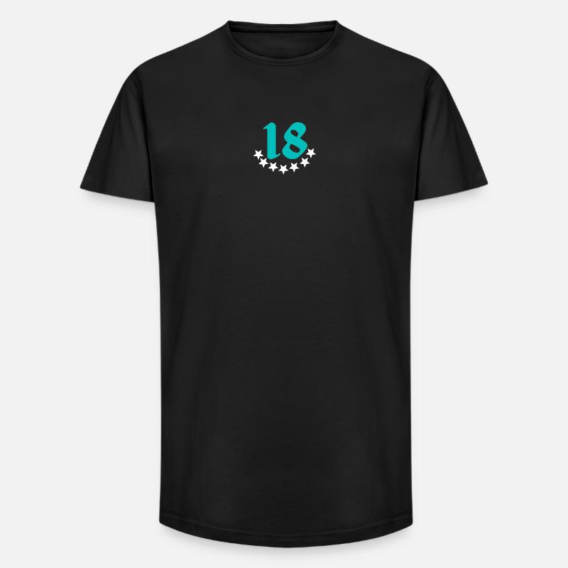 geschenkidee, 18 mit sternenmuster - Long Fit Männer T-Shirt - Schwarz