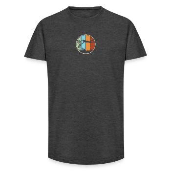 Silhouette de VTT urbain - T-shirt coupe longue homme - charbon - Devant - AI Model Male 185 light (185cm)