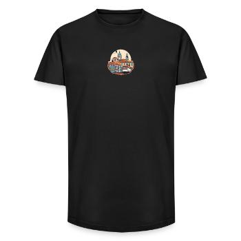 Vivid City Tramscape - Long Fit Men's T-Shirt - black - Front - AI Model Male 185 light (185cm)