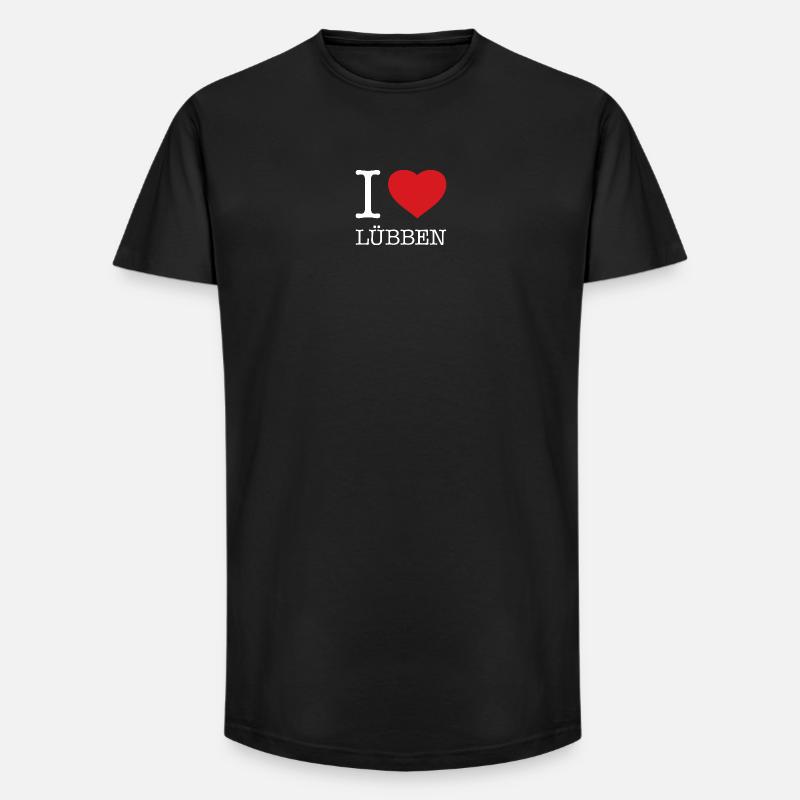 I LOVE LÜBBEN - Long Fit Männer T-Shirt - Schwarz