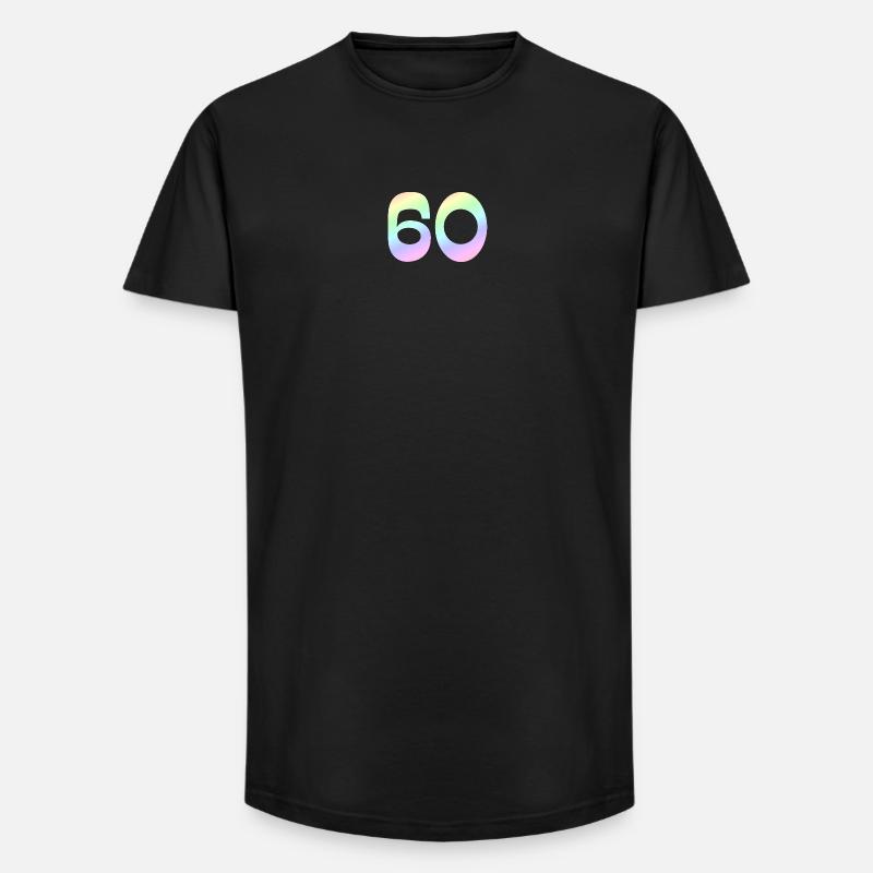 geschenkidee, 60 pastellfarbe - Long Fit Männer T-Shirt - Schwarz