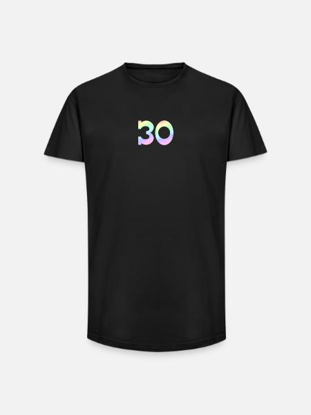 feiern, 30 pastell Verlauf - Long Fit Männer T-Shirt - Schwarz