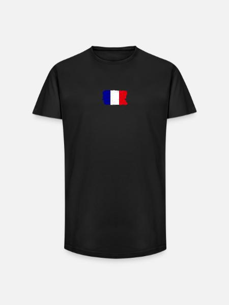 Blue White Red Brush Flag - Long Fit Men's T-Shirt - black