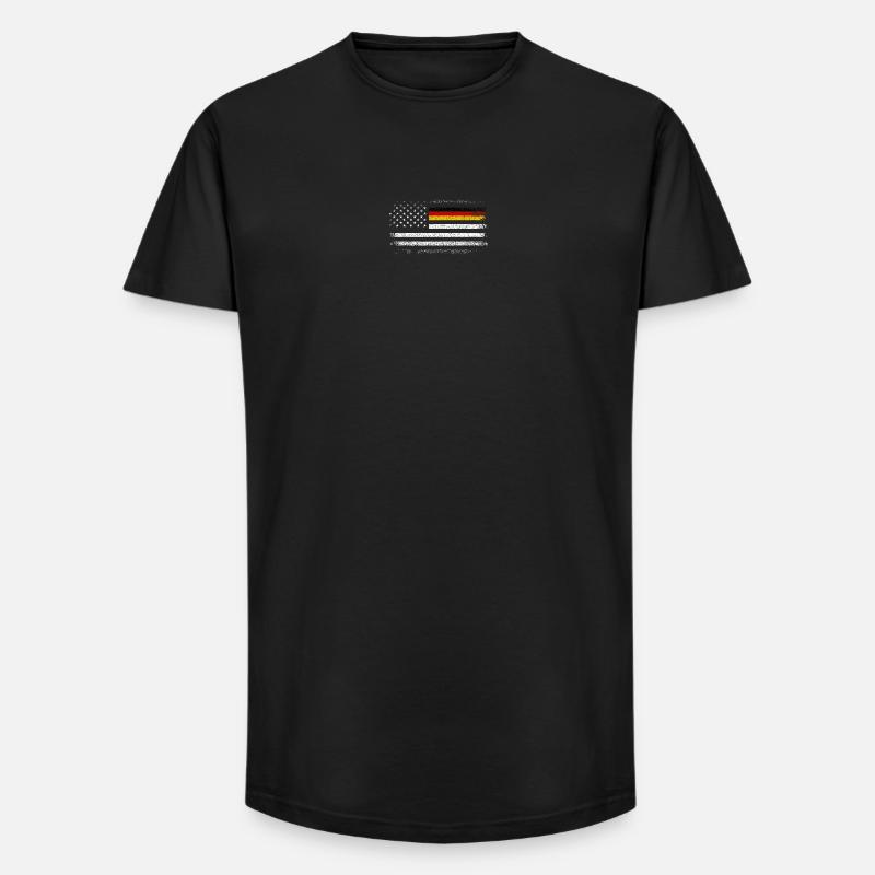 Distressed US German Flag Blend - Long Fit Men's T-Shirt - black