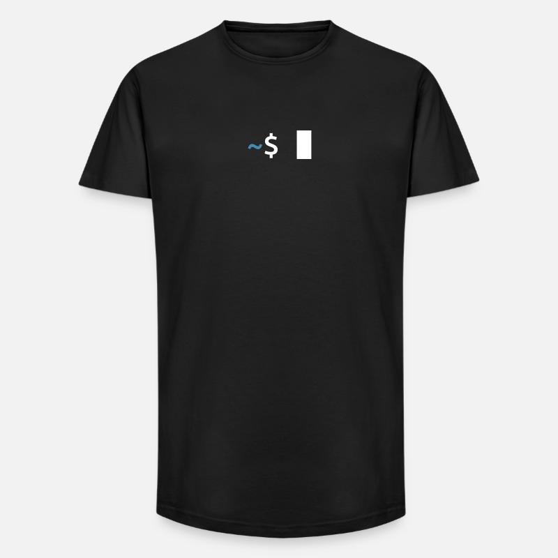 Commande Linux Shell - T-shirt coupe longue homme - noir