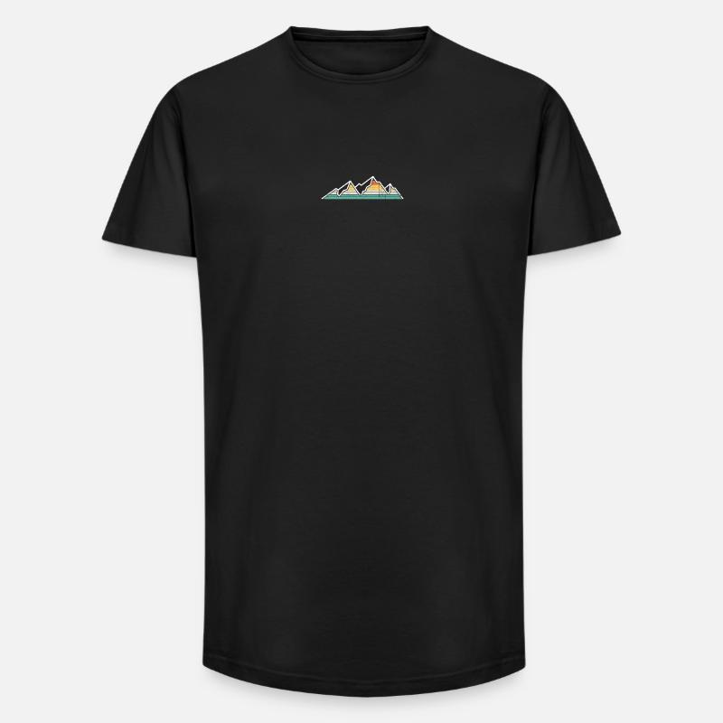 Pastel Rainbow Mountain Ridge - Long Fit Männer T-Shirt - Schwarz