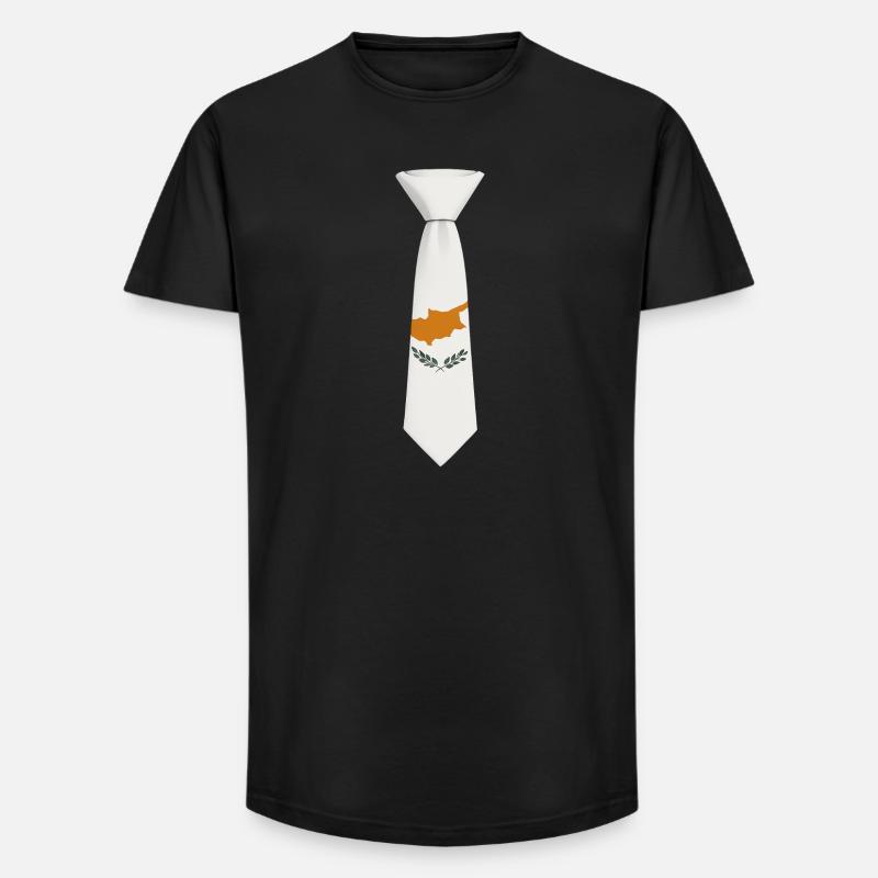 Cravate chypriote – Conception du drapeau - T-shirt coupe longue homme - noir