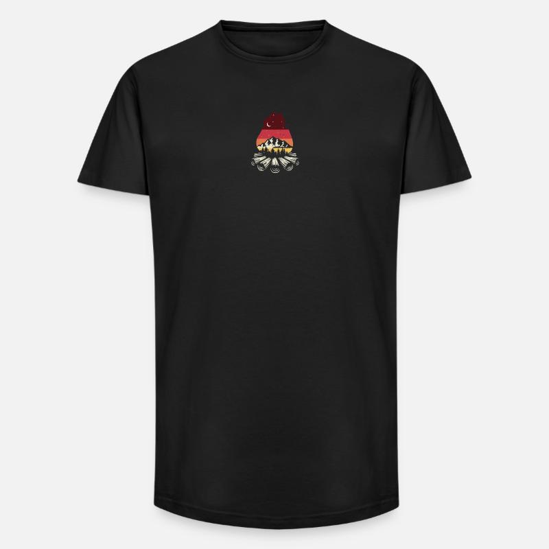 Lagerfeuer Sunset Pines - Long Fit Männer T-Shirt - Schwarz