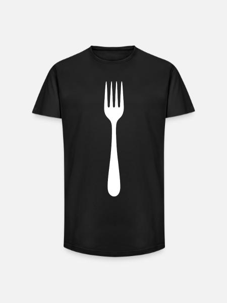 Conception de silhouettes de fourche cool - T-shirt coupe longue homme - noir