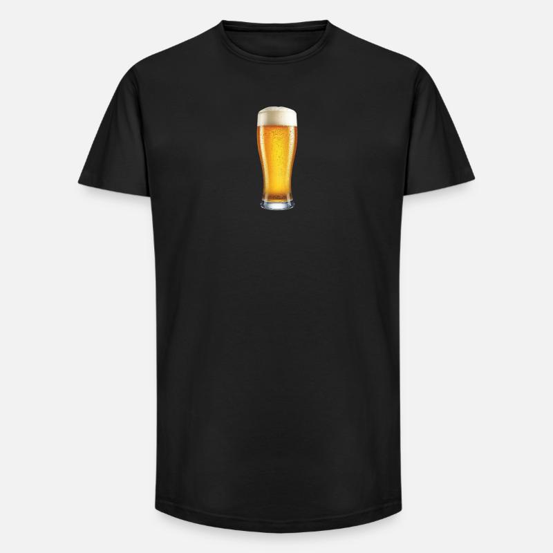 Craftbier Glasdesign Bierglas Bier - Long Fit Männer T-Shirt - Schwarz