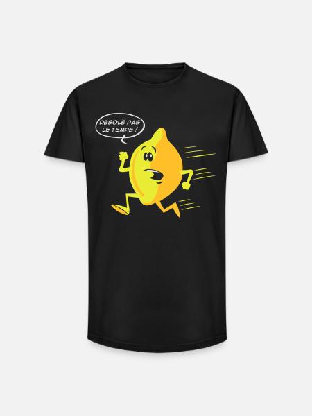 Citron pressé - T-shirt coupe longue homme - noir