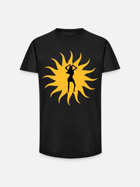 Danse du soleil fille - T-shirt coupe longue homme - noir